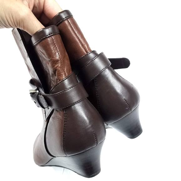 Rockport Alika Wedge Leather Wrap Buckle Boots - Picture 5 of 7